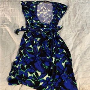 Maggy Londo floral wrap dress - blue & green
